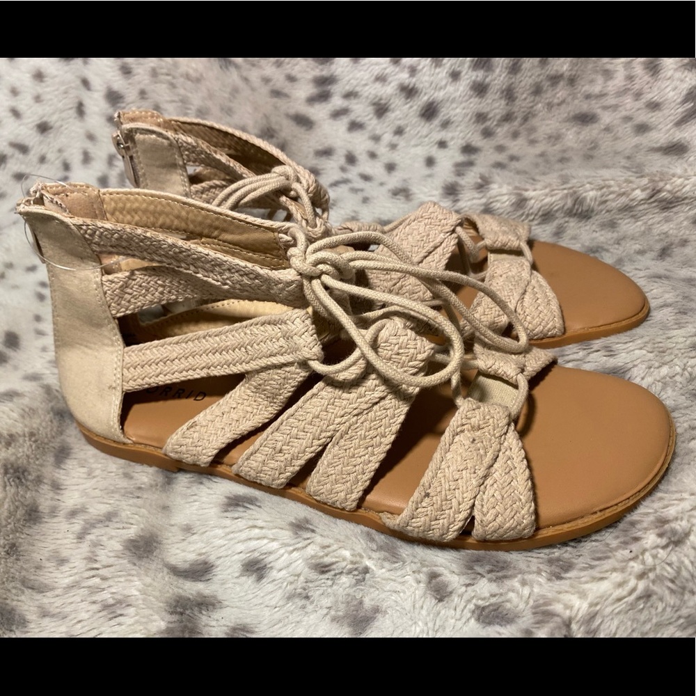 Lace up tie sandals